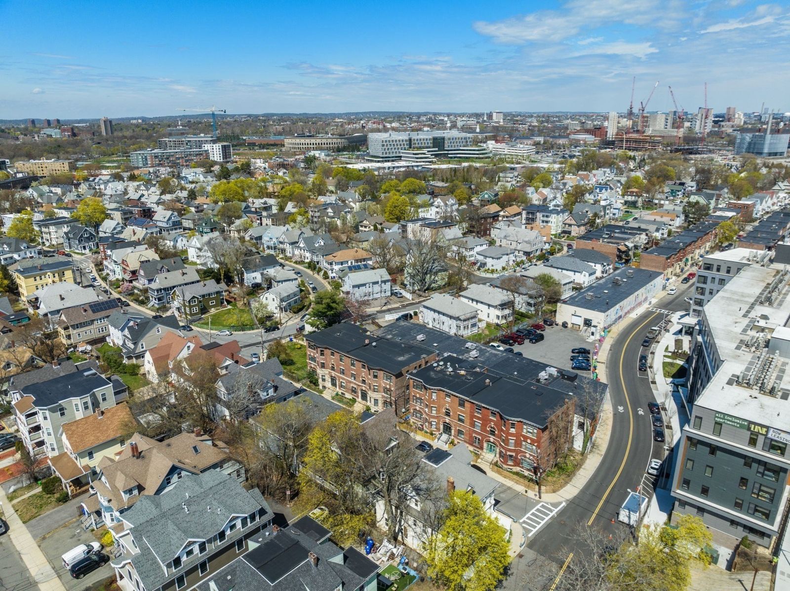 Aerial view of the neighborhood