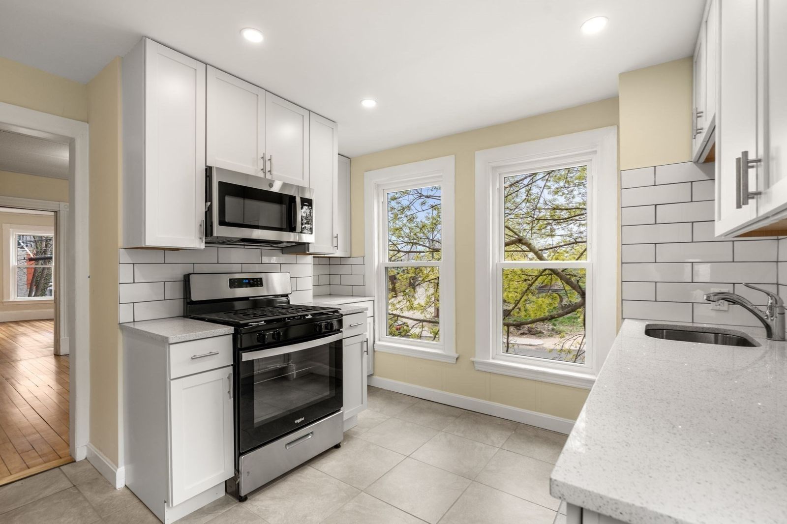 Updated kitchen with white cabinets