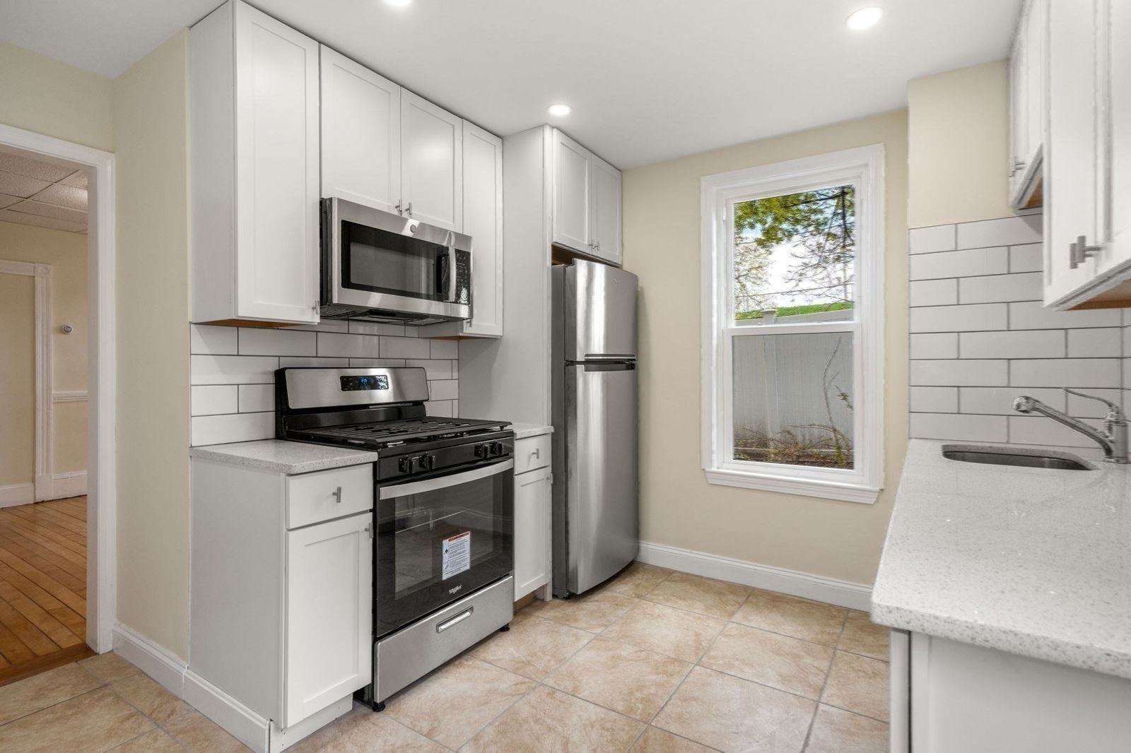 Kitchen with subway tile