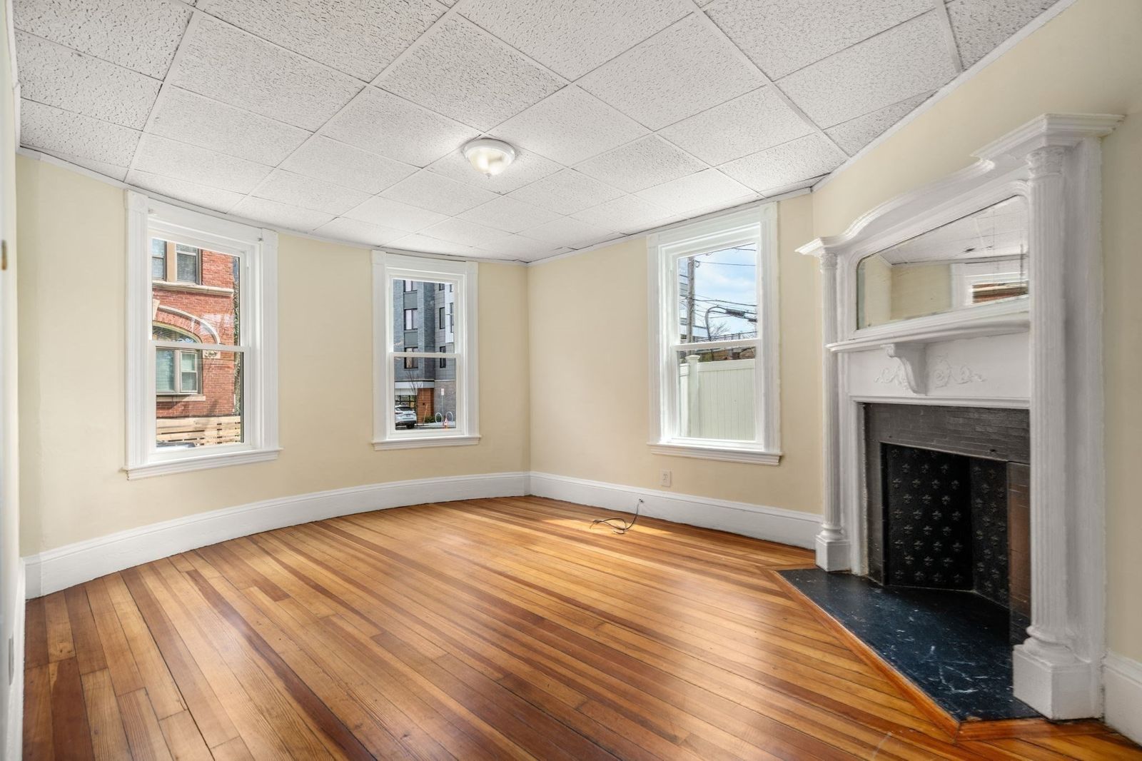 Room with fireplace